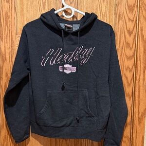 Harley-Davidson Black Hoodie with Pink Logo